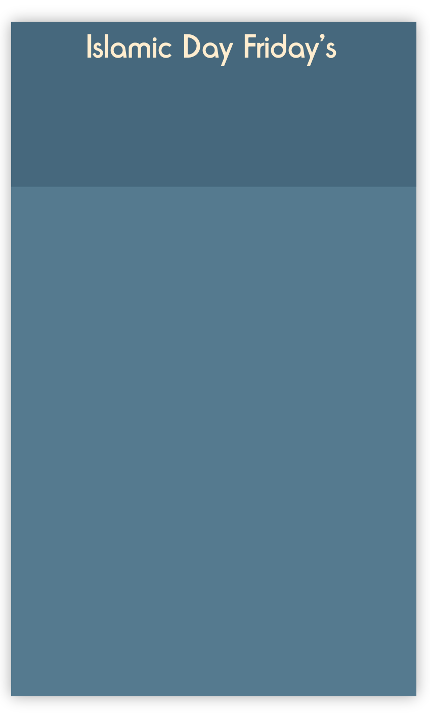 Islamic Day Friday’s
